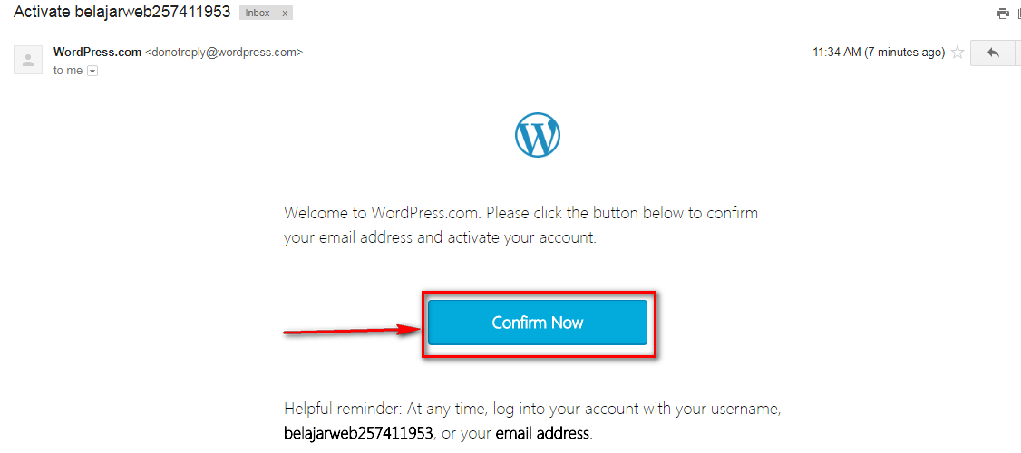 Aktifasi Verifikasi Email Pendaftaran WordPress