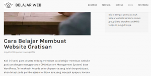 Cara Posting Menu Post atau Blog Pada WordPress
