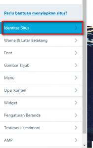 Menu Identitas Situs