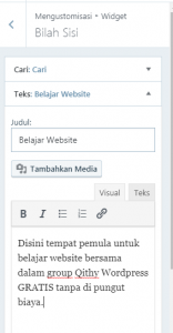 Merubah Menu Bilah Sisi