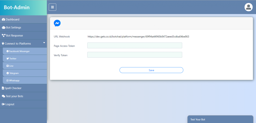 CONNECT TO PLATFORMS FB MESSENGER