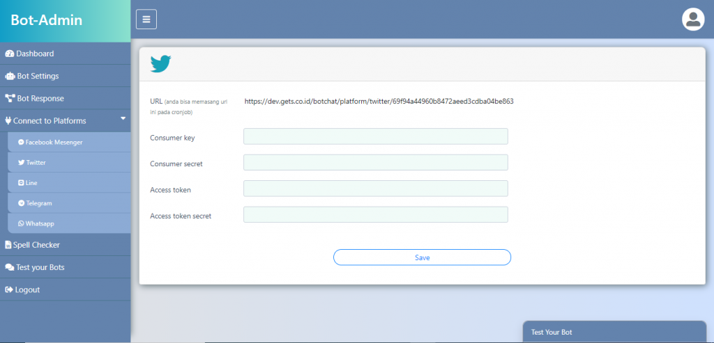 CONNECT TO PLATFORMS TWITTER